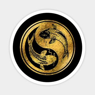 Yin Yang Golden Koi Magnet